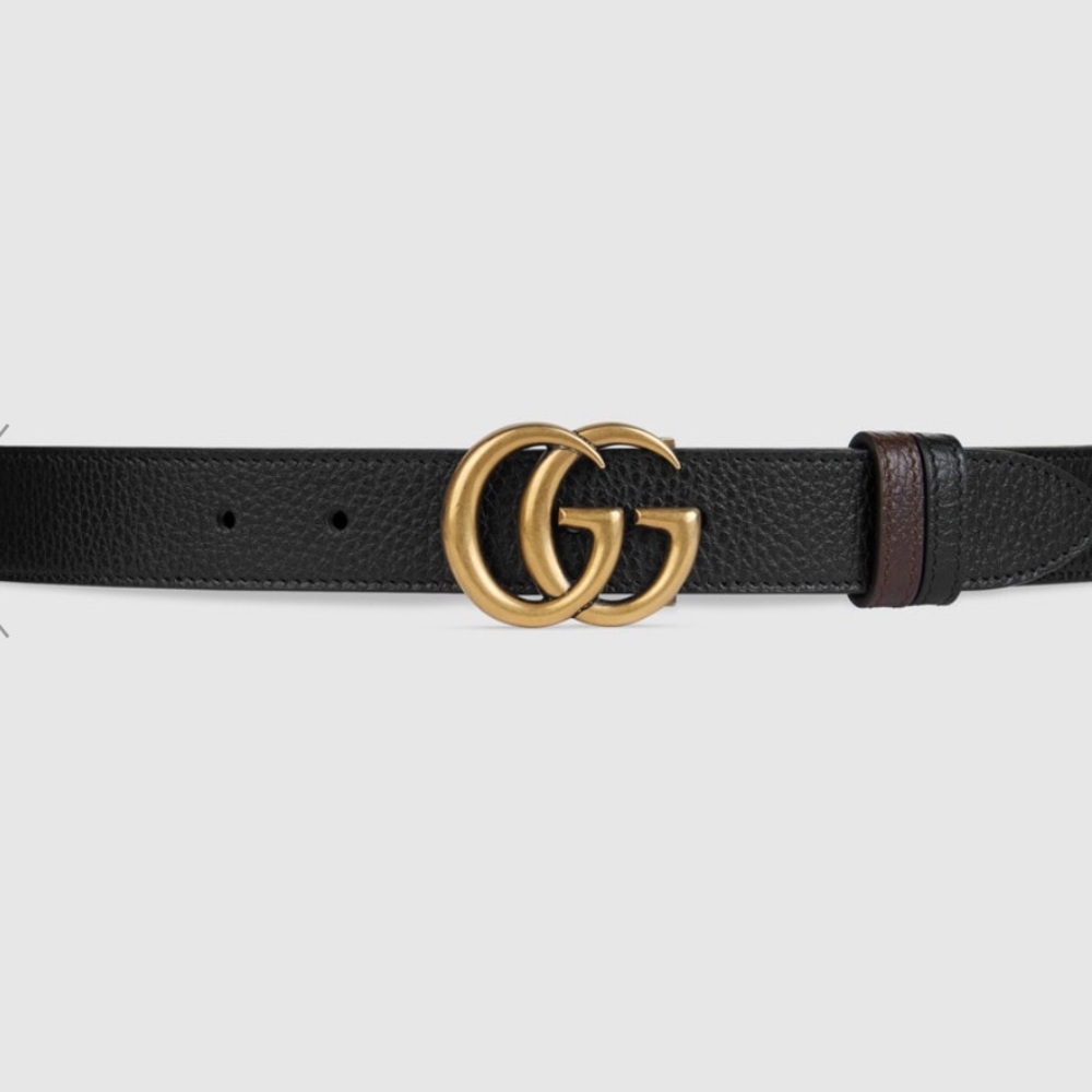 Authentic Black/Brown Reversible Gucci Belt